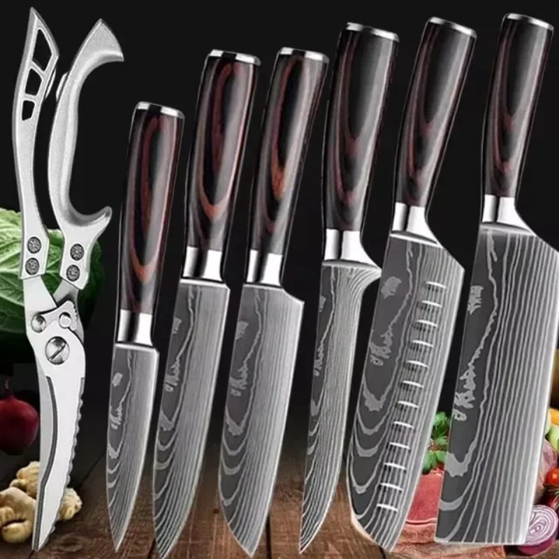 Drawknife Blade - シェフ日本の包丁 7CR17 高炭素ステンレス鋼ダマスカス描画肉包丁スライサー三徳ツールユーティリティナイフ