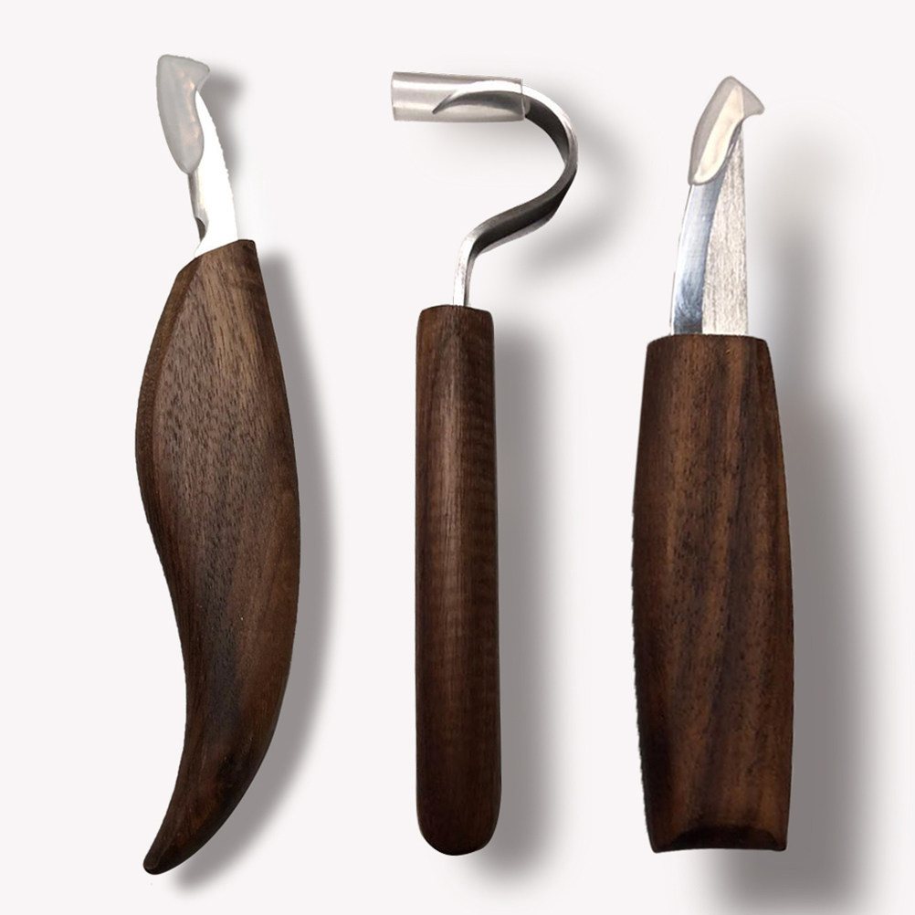 Wood Chisel Set - 5本セット ステンレス製 木彫り工具セット。軟材用。DIY手彫り、木彫りノミ、木彫り刀、大工道具、工芸用。
